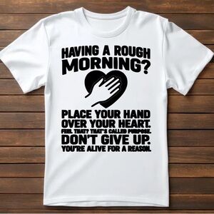 Mental Health Awareness White Tee Heart & Purpose Graphic Shirt